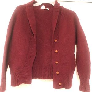 100% wool cardigan sweater